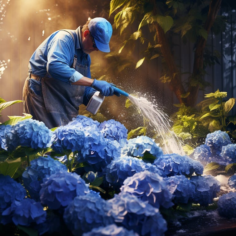 How to Make Hydrangeas Blue By Adding Aluminum Sulfate to Soil 4